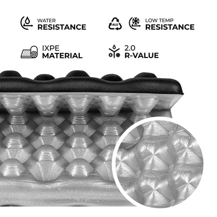 Camping Seating Mat, Aluminum Bolster, 40 cm, Black
