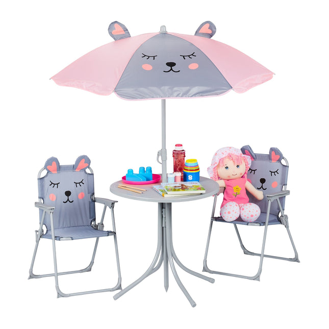Camping Sitzgruppe für Kinder mit Sonnenschirm