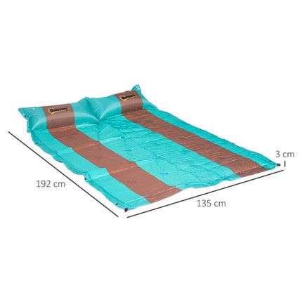 Camping sleeping mat, 3cm thick, 192x135cm, with pump