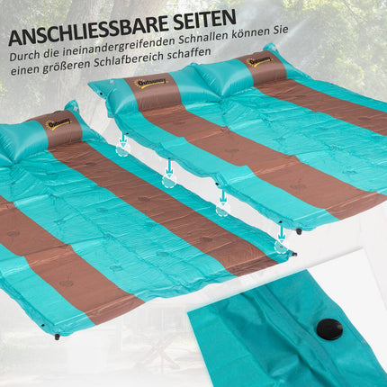 Camping sleeping mat, 3cm thick, 192x135cm, with pump
