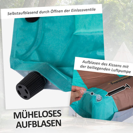 Camping sleeping mat, 3cm thick, 192x135cm, with pump