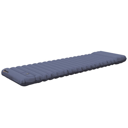 Matelas de camping gonflable hydrofuge avec pompe à pied et sac de transport, bleu, jusqu'à 80 kg