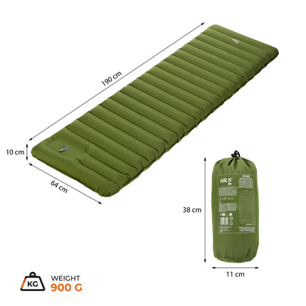 Camping-Isomatte mit integrierter Pumpe, 10 cm dick