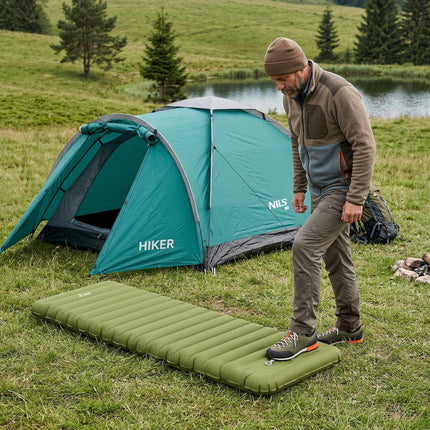 Camping-Isomatte mit integrierter Pumpe, 10 cm dick