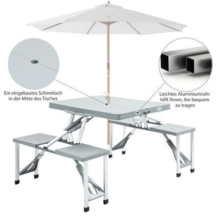 Klappbarer Camping-Picknicktisch mit 4 Aluminiumstühlen