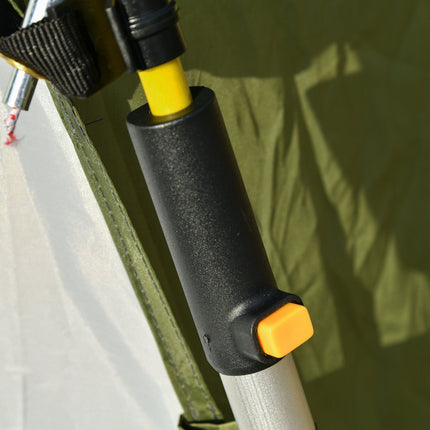 4-Personen-Zelt, leichter Aufbau, wetterfest, grün-grau