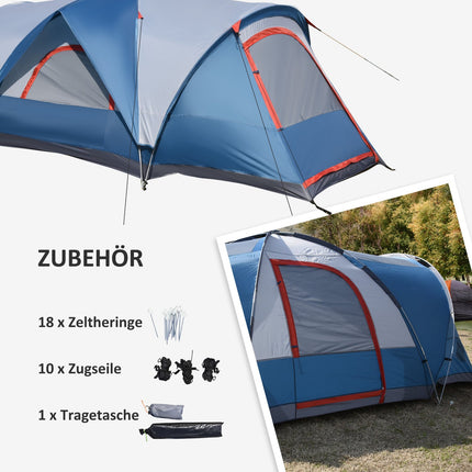4-Personen-Camping-Tunnelzelt, UV-Schutz, wasserdicht