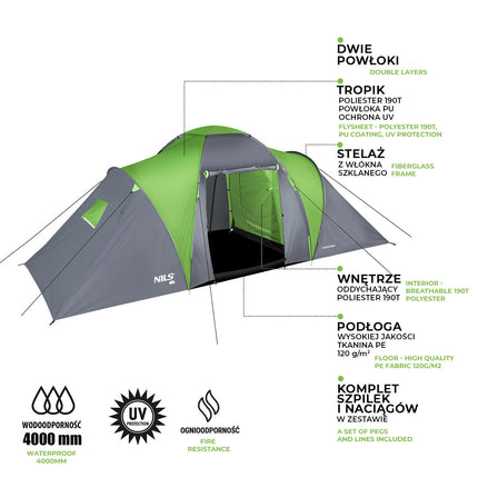 Camping Tent – 4 Person, Waterproof, Easy Setup
