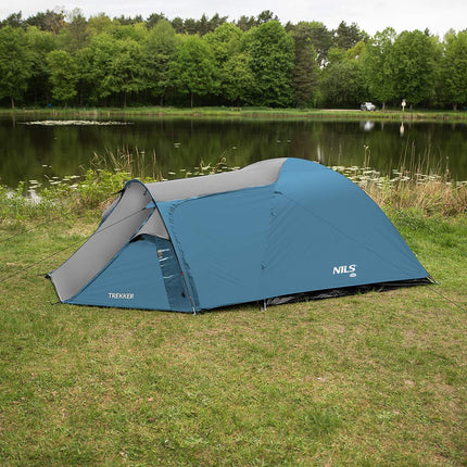 Camping Tent, Blue-Gray, 2-Person, Lightweight