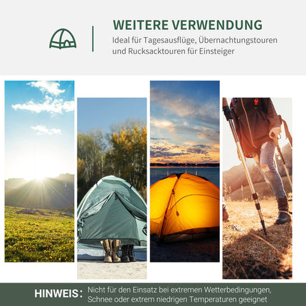 Campingzelt für 2-3 Personen, Tür & Netzfenster, grau