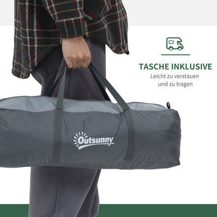 Campingzelt für 2-3 Personen, Tür & Netzfenster, grau
