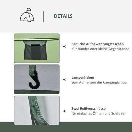 Campingzelt für 4-5 Personen, dunkelgrün/grau, wasserdicht