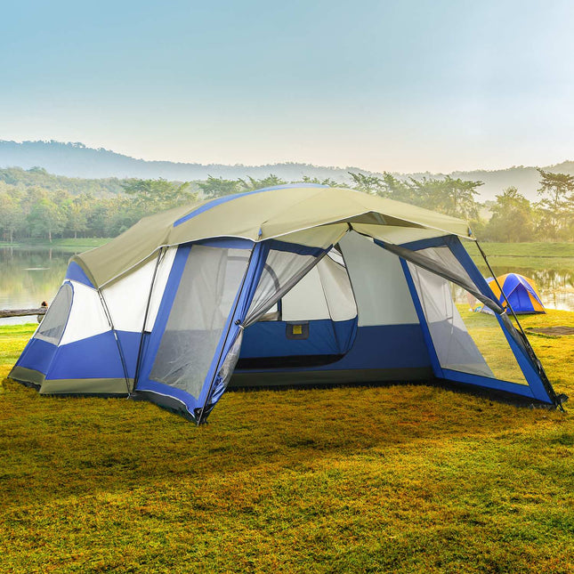 Campingzelt für 6-8 Personen, wasserdichtes Kuppelzelt mit Vorzelt