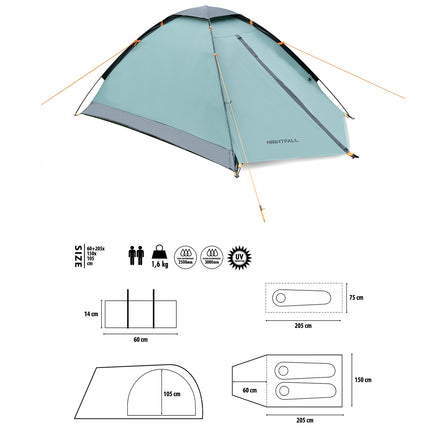 Campingzelt, Grün, Abenddämmerung, 2 Personen