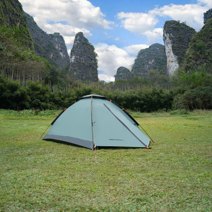 Campingzelt, Grün, Abenddämmerung, 2 Personen