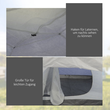 Camping Tent for 3-4 People, Waterproof, Blue