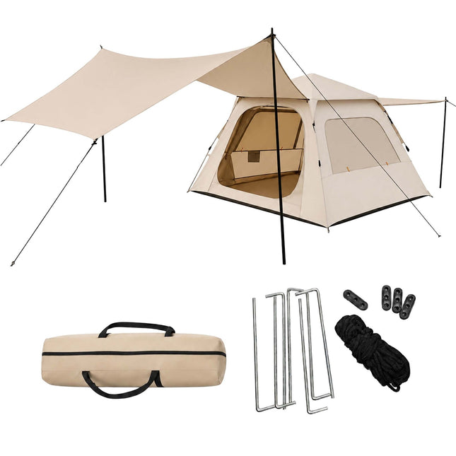 Campingzelt für 3–4 Personen mit Vorzelt, UV-Schutz