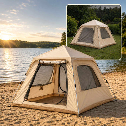 Campingzelt für 3–4 Personen mit Vorzelt, UV-Schutz