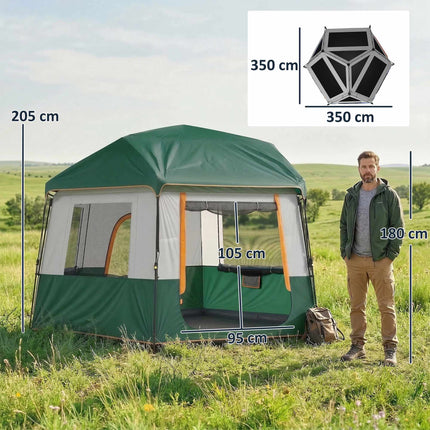 Campingzelt für 4-6 Personen, Wasserdicht, UV30+ Schutz