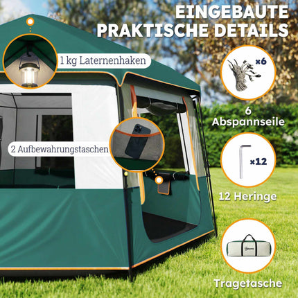 Campingzelt für 4-6 Personen, Wasserdicht, UV30+ Schutz