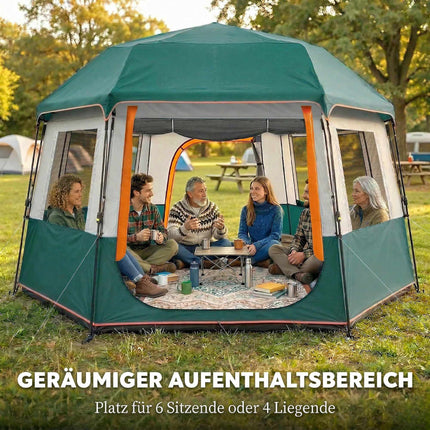 Campingzelt für 4-6 Personen, Wasserdicht, UV30+ Schutz