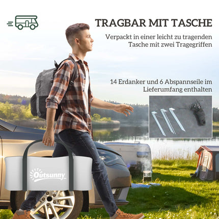 Campingzelt für 4 Personen, Wasserdicht, 2-Raum-Design