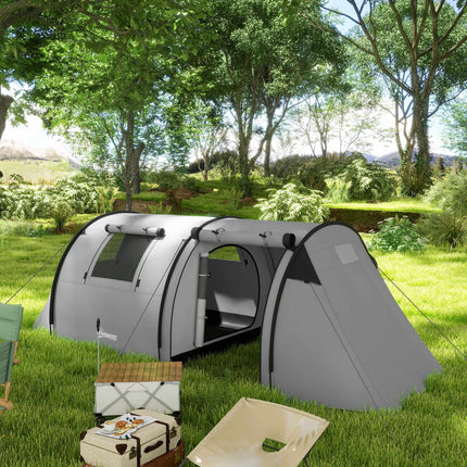 Campingzelt für 4 Personen, Wasserdicht, 2-Raum-Design