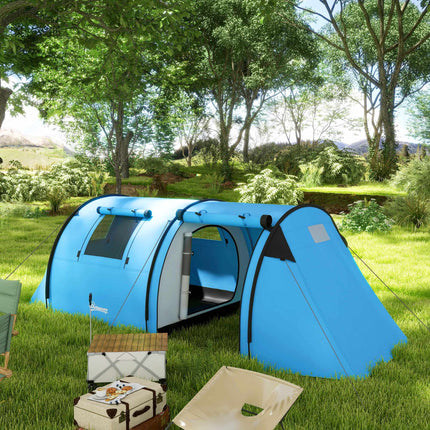 Camping Tent for 4 People, Waterproof, 2-Room Design