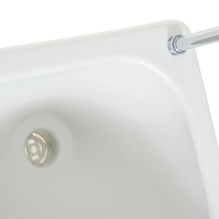 Lavabo de camping avec bac de récupération des eaux usées, réservoir d'eau de 17 litres, évier avec distributeur, mobile, en PEHD, gris, 83 x 50 x 103 cm