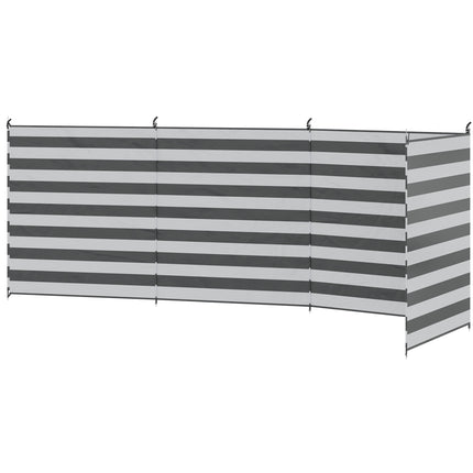 Camping-Windschutz mit Stahlstangen, 540 x 150 cm, Grau/Weiß