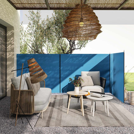 Kempingová větrná zástěna 540x150 cm s ocelovými tyčemi a taškou