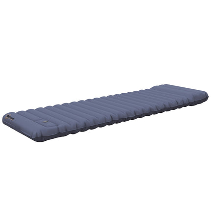 Matelas de camping gonflable hydrofuge avec pompe à pied et sac de transport, bleu, jusqu'à 80 kg