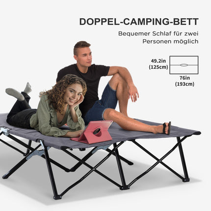 Camping-Klappbett für 2 Personen, 136 kg Traglast, mit Tasche