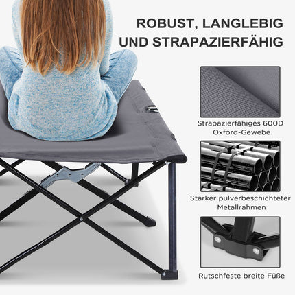 Camping-Klappbett für 2 Personen, 136 kg Traglast, mit Tasche