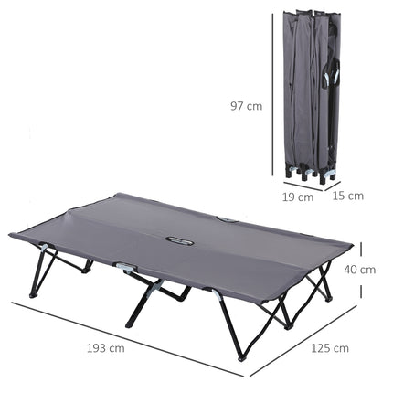 Camping-Klappbett für 2 Personen, 136 kg Traglast, mit Tasche