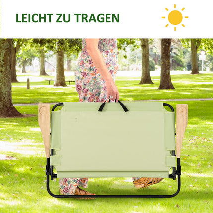 2-Sitzer-Klapp-Campingstuhl mit Getränkehalter, hellgrün