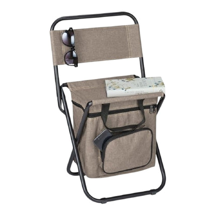 Camping chair with backrest beige