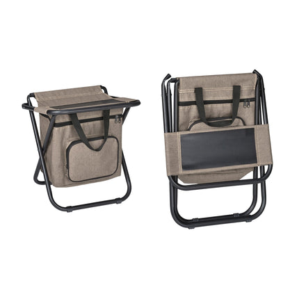 Camping chair with backrest beige
