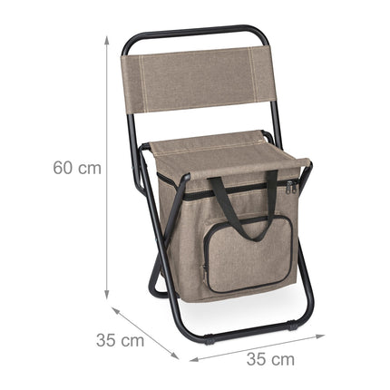 Camping chair with backrest beige