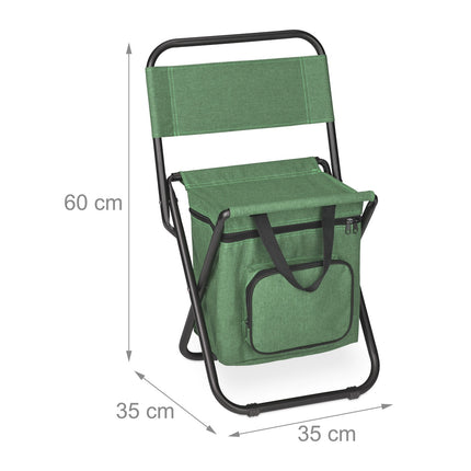 Camping chair with backrest green