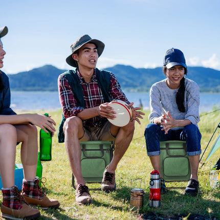 Camping chair with backrest green