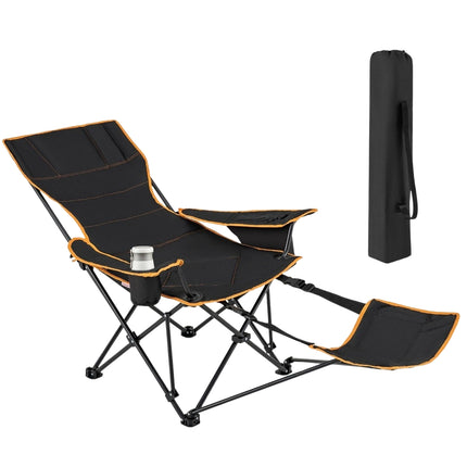 Campingstuhl mit abnehmbarer Fußstütze &amp; Getränkehalter &amp; Kühltasche. Klappbarer Angelstuhl
