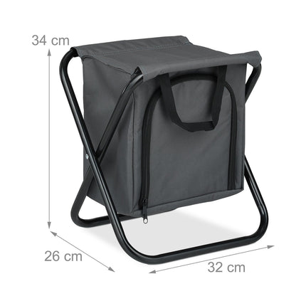 Camping stool with cooler bag