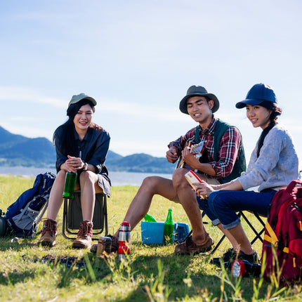 Camping stool with cooler bag