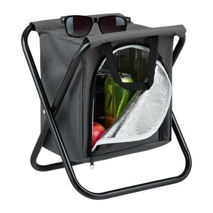 Camping stool with cooler bag
