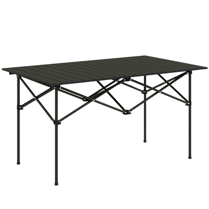 Table de camping table pliante avec plateau enroulable Table de jardin à cadre en X en aluminium table d'appoint légère pour 2 personnes table pliante pour jardin balcon camping 95 x 55cm noir |