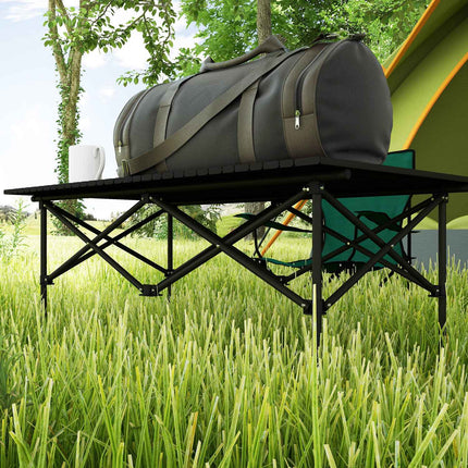 Table de camping table pliante avec plateau enroulable Table de jardin à cadre en X en aluminium table d'appoint légère pour 2 personnes table pliante pour jardin balcon camping 95 x 55cm noir |