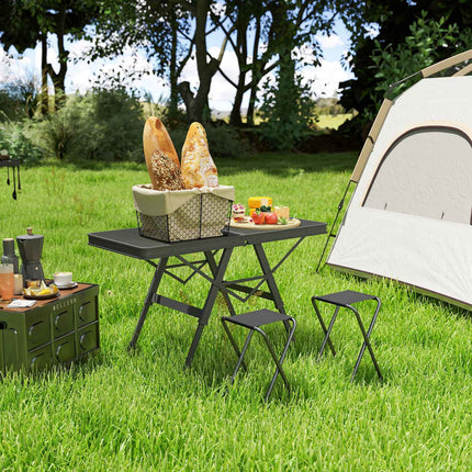 Faltbarer Aluminium-Campingtisch – Höhenverstellbar, 90x40,5 cm