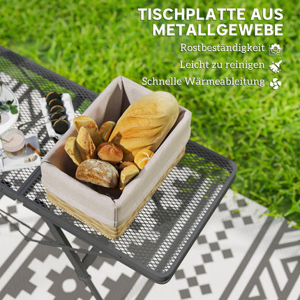 Faltbarer Aluminium-Campingtisch – Höhenverstellbar, 90x40,5 cm