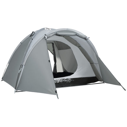 Campingzelt für 2-3 Personen, Tür & Netzfenster, grau